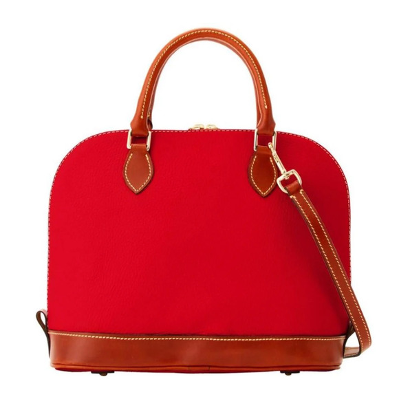 Dooney & Bourke Zip Zip Satchel R343 Red NWT Dustbag Certs Serial# M0660770 VTG - Picture 7 of 9